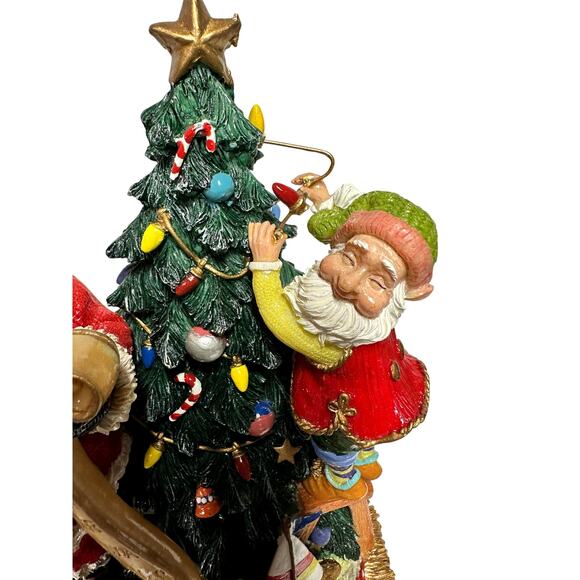 Fitz and Floyd Happy Holidays 2004 Santa Tree and Elf Stocking Holder-NEW in Box - Picture 6 of 12